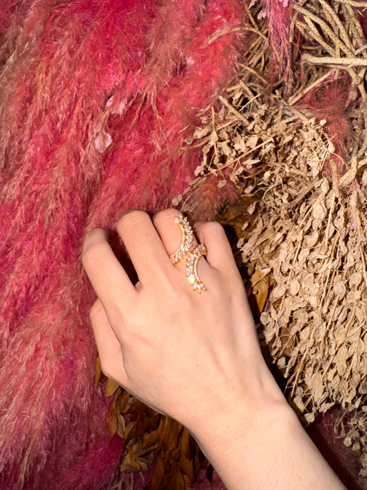 ANILLO HOJA DOBLE DIAMANTE