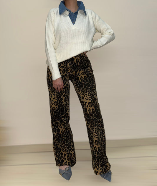 PANTALON PRINT LEOPARD